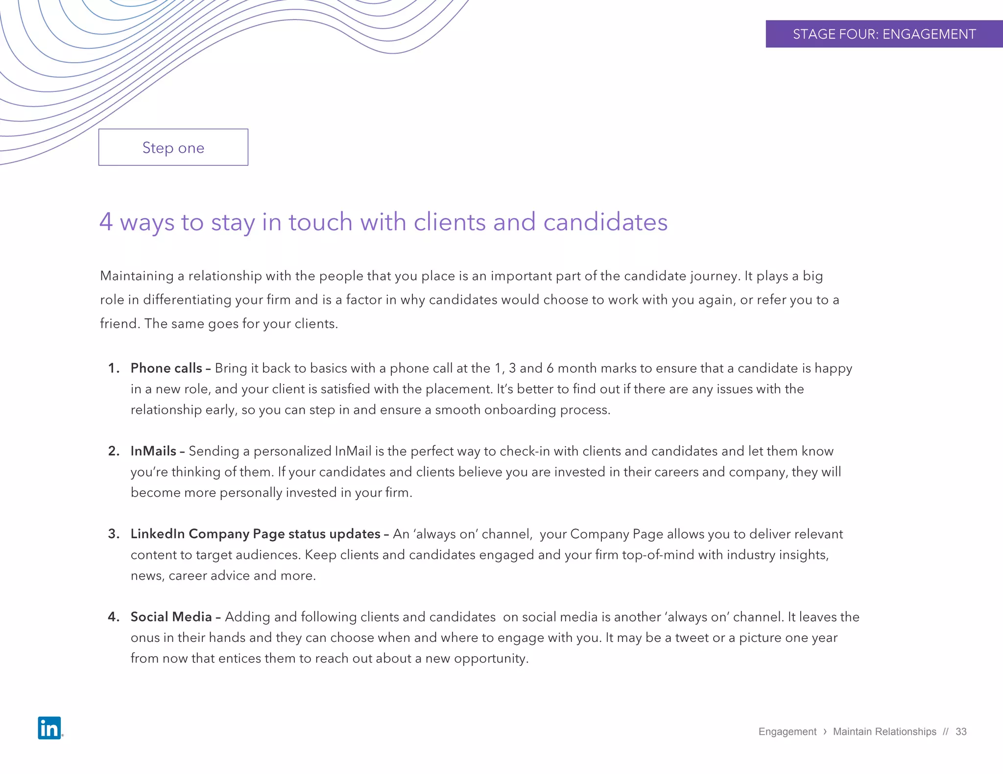 Engagement › Maintain Relationships // 33
 