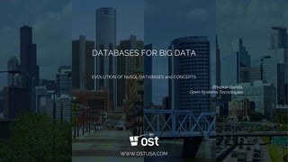 WWW.OSTUSA.COM
DATABASES FOR BIG DATA
EVOLUTION OF NoSQL DATABASES and CONCEPTS
Bhaskar Gunda,
Open Systems Tecnologies
 