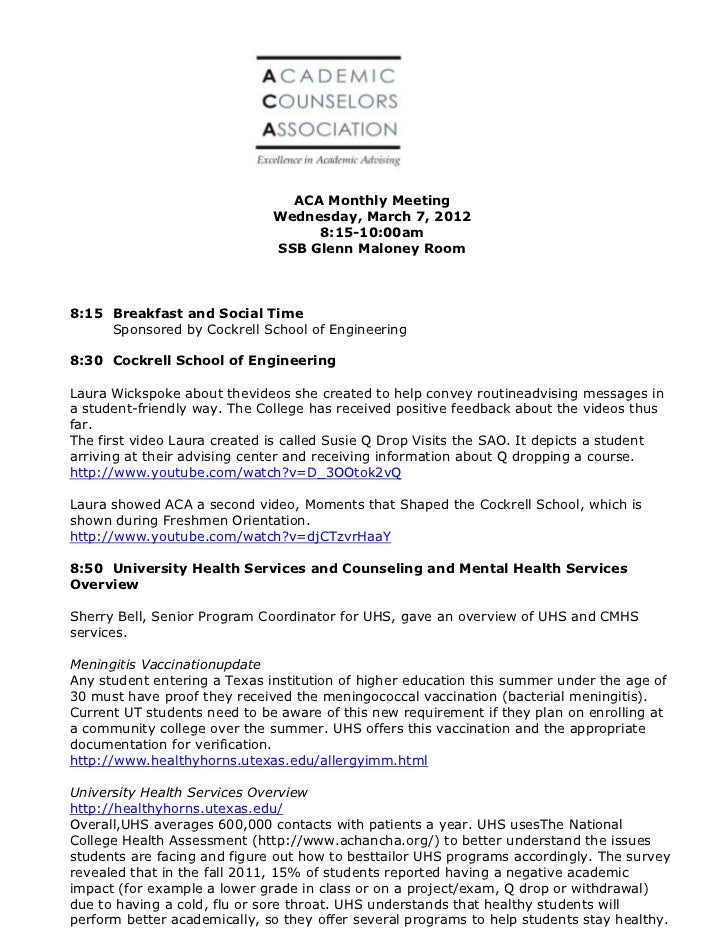 aca march 2012 general meeting minutes