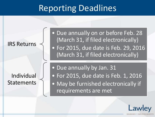 Affordable Care Act (ACA) Reporting Requirements Forms 6055 and 6056