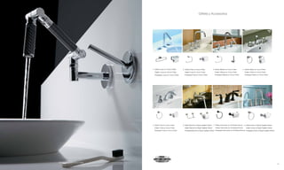 Grifería y Accessorios




                                         1                                     2                                                 3                                              4




                                       1. Grifería Loure en Cromo Pulido    2. Grifería Purist en Cromo Pulido                 3. Grifería Stillness en Cromo Pulido         4. Grifería Fairfax en Cromo Pulido
                                         Toallero Loure en Cromo Pulido       Toallero Purist en Cromo Pulido                    Toallero Stillness en Cromo Pulido            Toallero Fairfax en Cromo Pulido
                                         Portapapel Loure en Cromo Pulido     Portapapel Purist en Cromo Pulido                  Portapapel Stillness en Cromo Pulido          Portapapel Fairfax en Cromo Pulido




                                         5                                     6                                                 7                                              8




                                       5. Grifería Forté en Cromo Pulido    6. Grifería Bancroft en Niquel Cepillado Vibrant   7. Grifería Devonshire en Oil-Rubbed Bronze     8. Grifería Archer en Niquel Cepillado Vibrant
                                         Toallero Forté en Cromo Pulido       Toallero Bancroft en Niquel Cepillado Vibrant*      Toallero Devonshire en Oil-Rubbed Bronze          Toallero Archer en Niquel Cepillado Vibrant
                                         Portapapel Forté en Cromo Pulido     Portapapel Bancroft en Niquel Cepillado Vibrant* Portapapel Devonshire en Oil-Rubbed Bronze Portapapel Archer en Niquel Cepillado Vibrant




     Grifería Karbon en Cromo Pulido
12                                                                                                                                                                                                                                19
 