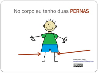 No corpo eu tenho duas PERNAS
 