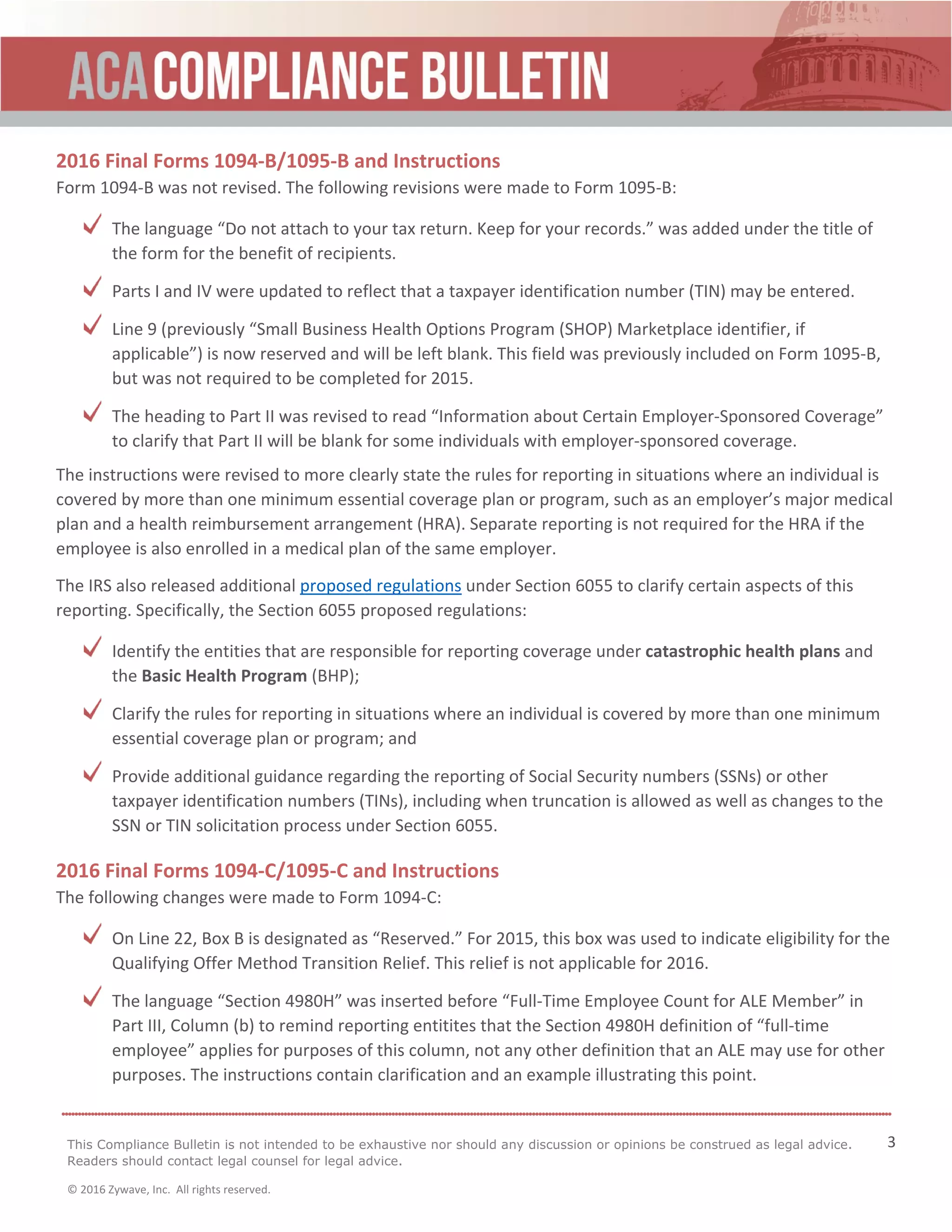 ACA Compliance Bulletin - Final Form for ACA Reporting | PDF