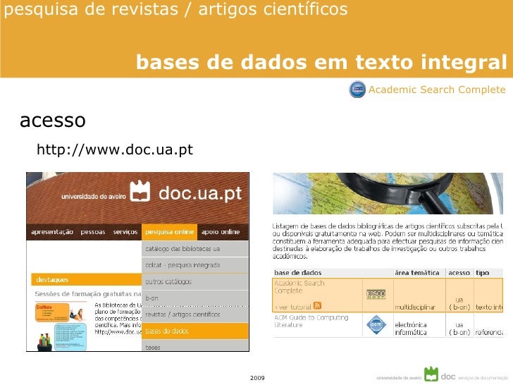 Revistas de artigos cientificos