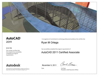 Acad 2011 associate certificate