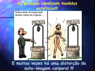As pessoas idealizam modelos estéticos!!! E muitas vezes há uma distorção da auto-imagem corporal !!! 