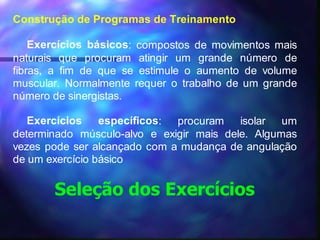 Seleção dos Exercícios 
