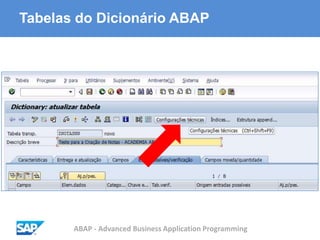 ABAP - Advanced Business Application Programming
Tabelas do Dicionário ABAP
 