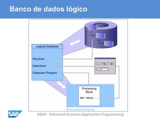 ABAP - Advanced Business Application Programming
Banco de dados lógico
 