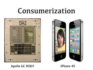 Consumerization




Apollo GC DSKY   iPhone 4S
 