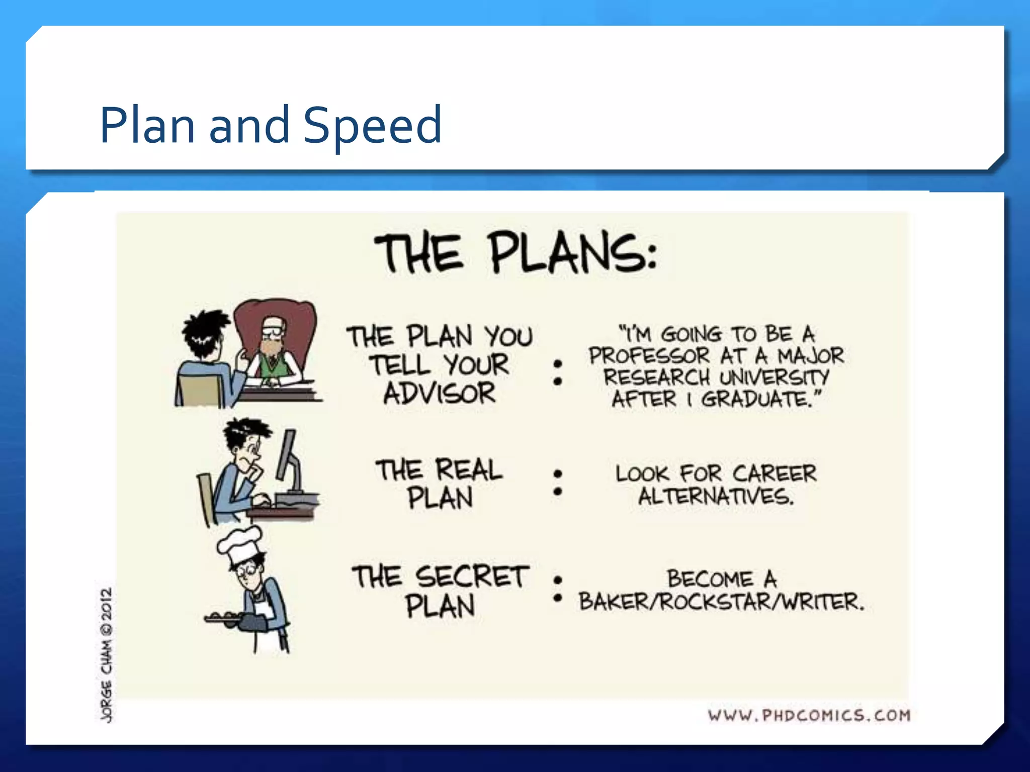 Plan and Speed

 Academic: long term plan, slower.

 Industry: Short term plan, immediate.
 