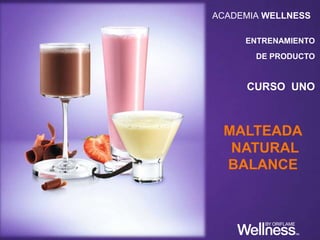 ACADEMIA WELLNESS
ENTRENAMIENTO
DE PRODUCTO
CURSO UNO
MALTEADA
NATURAL
BALANCE
 