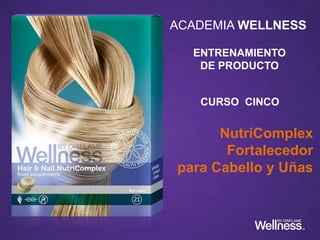 ACADEMIA WELLNESS
ENTRENAMIENTO
DE PRODUCTO
CURSO CINCO
NutriComplex
Fortalecedor
para Cabello y Uñas
 