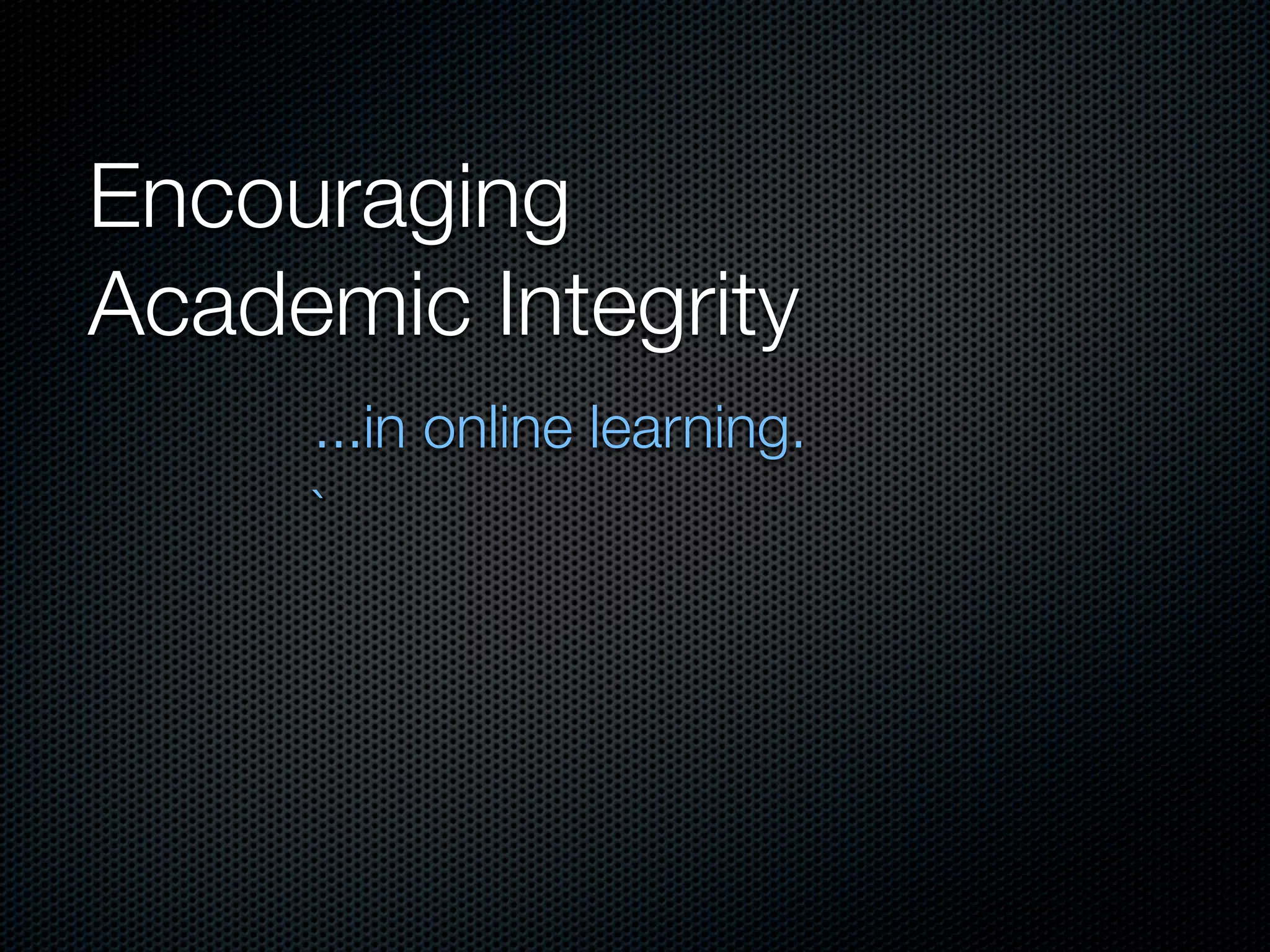 Academic Integrity