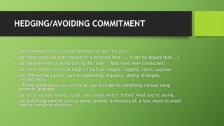 Avoid Commitment Academic language | PPTX