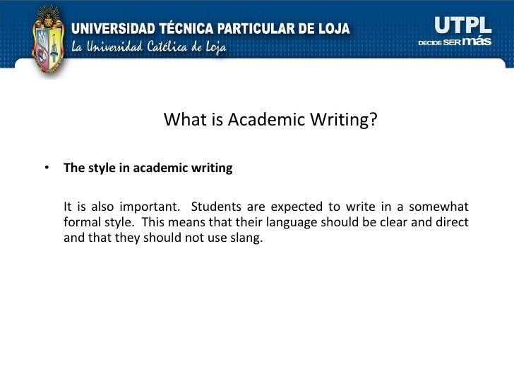 Slang in academic writing