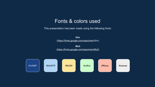 Fonts & colors used
This presentation has been made using the following fonts:
Itim
(https://fonts.google.com/specimen/Itim)
Muli
(https://fonts.google.com/specimen/Muli)
#caffca #ffbbaa
#b0d5f7ff
#1c4587 #ffe599 #eeeeee
 