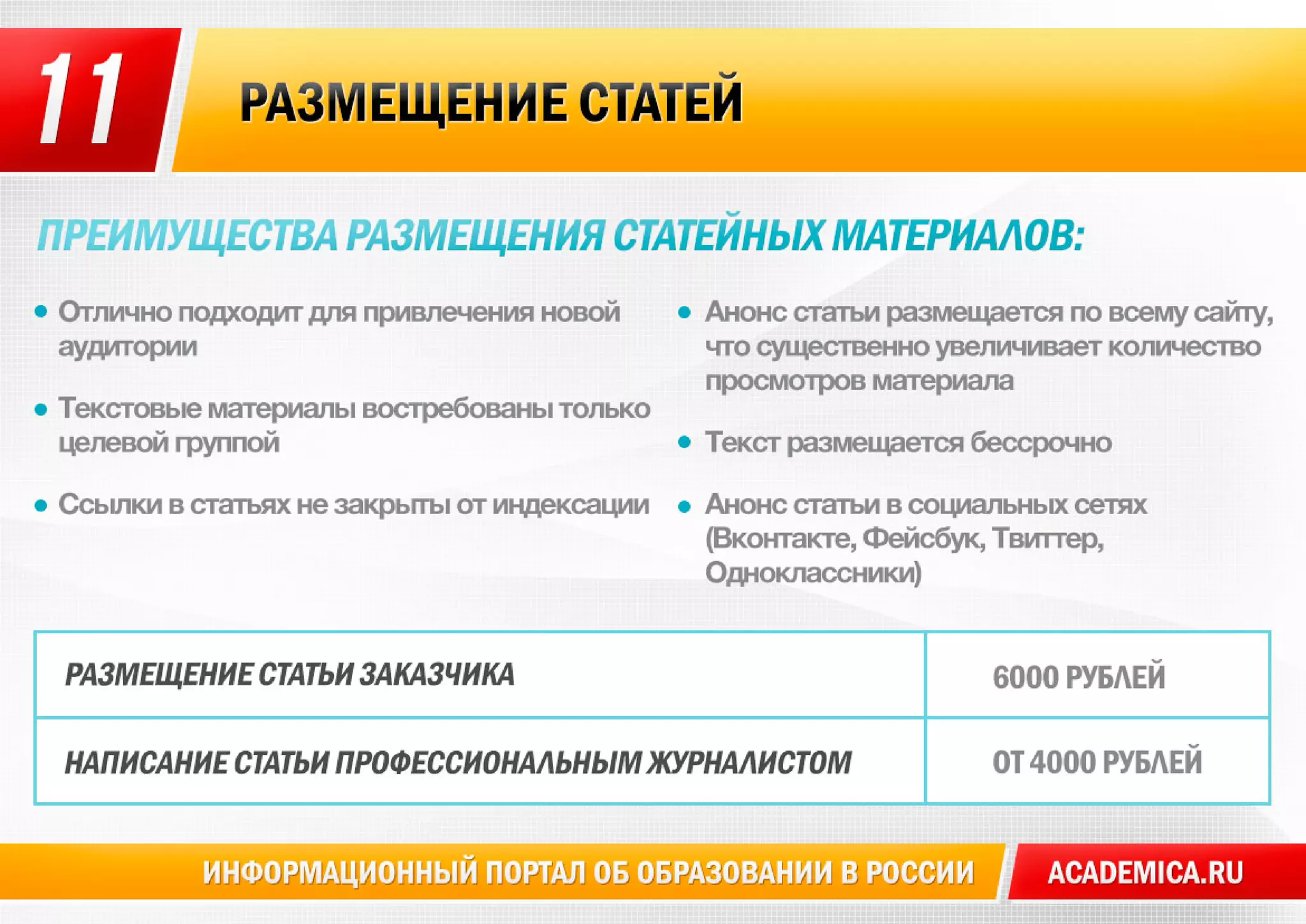 Academica.ru - презентация проекта и рекламных форматов