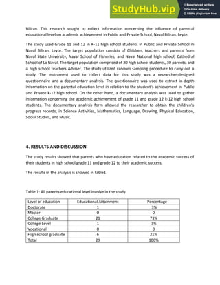 Academic Achievement In Grade 11 And 12 In K12 High School Students In ...