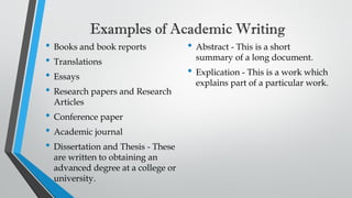 Academic and Non Academic writing by Sohail Ahmed Solangi | PPT