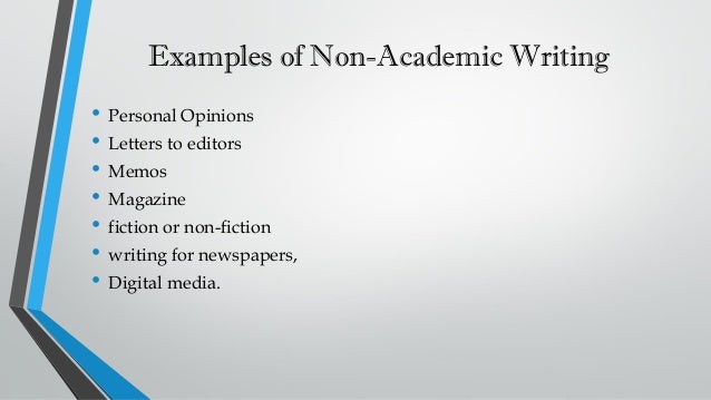 non academic essay writing