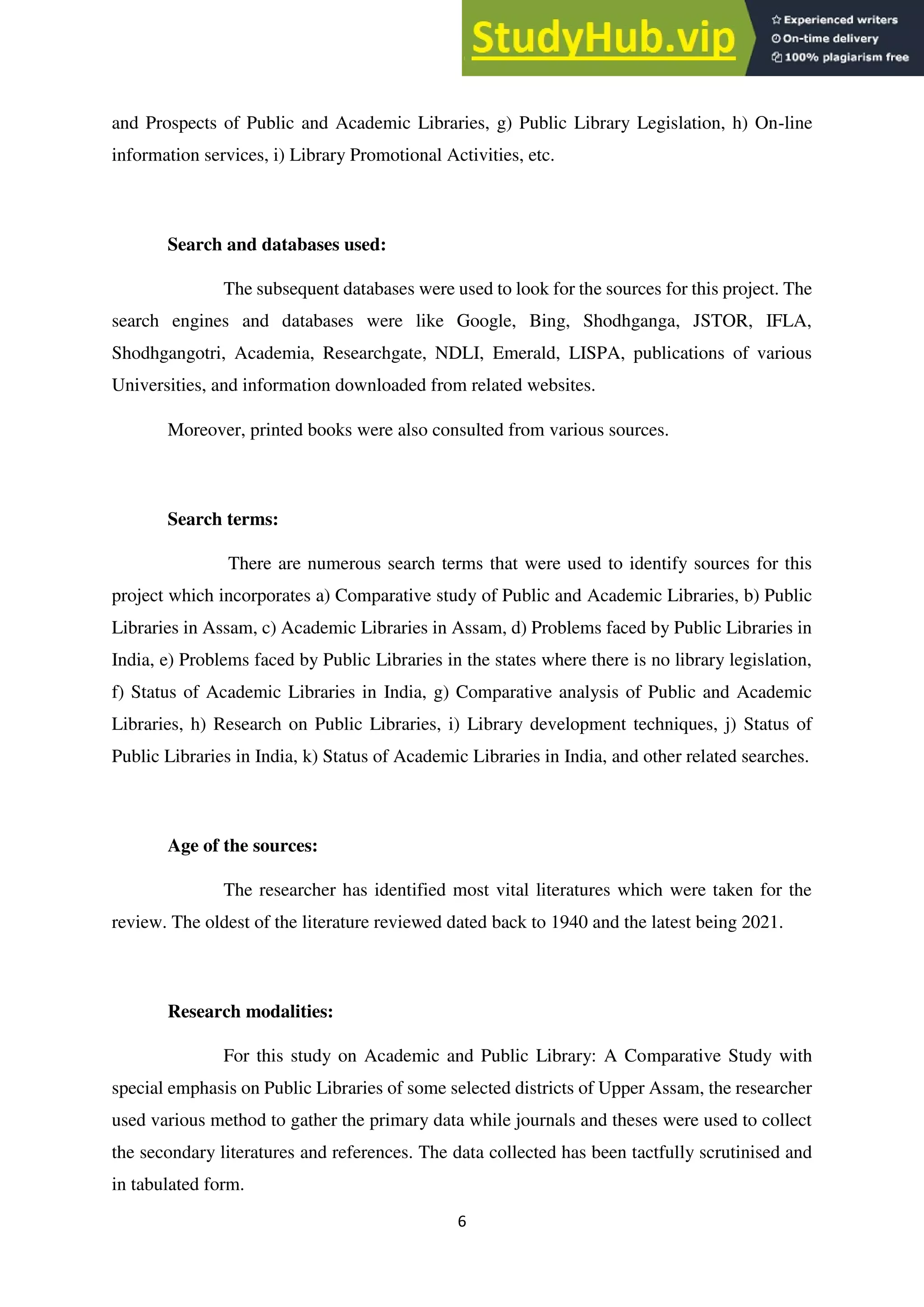 ACADEMIC AND PUBLIC LIBRARY A COMPARATIVE STUDY WITH SPECIAL EMPHASIS ...