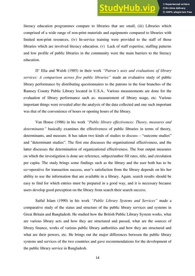 ACADEMIC AND PUBLIC LIBRARY A COMPARATIVE STUDY WITH SPECIAL EMPHASIS ...