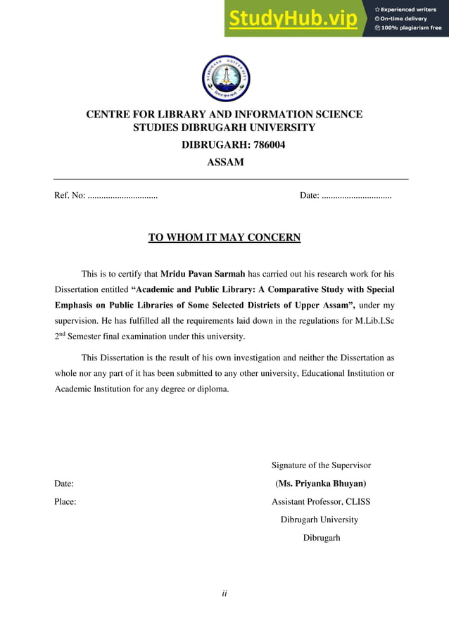 ACADEMIC AND PUBLIC LIBRARY A COMPARATIVE STUDY WITH SPECIAL EMPHASIS ...