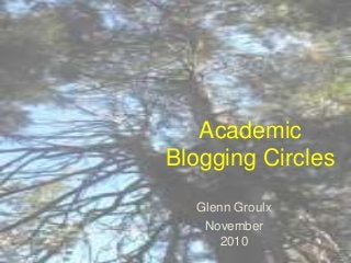 Glenn Groulx
November
2010
Academic
Blogging Circles
 