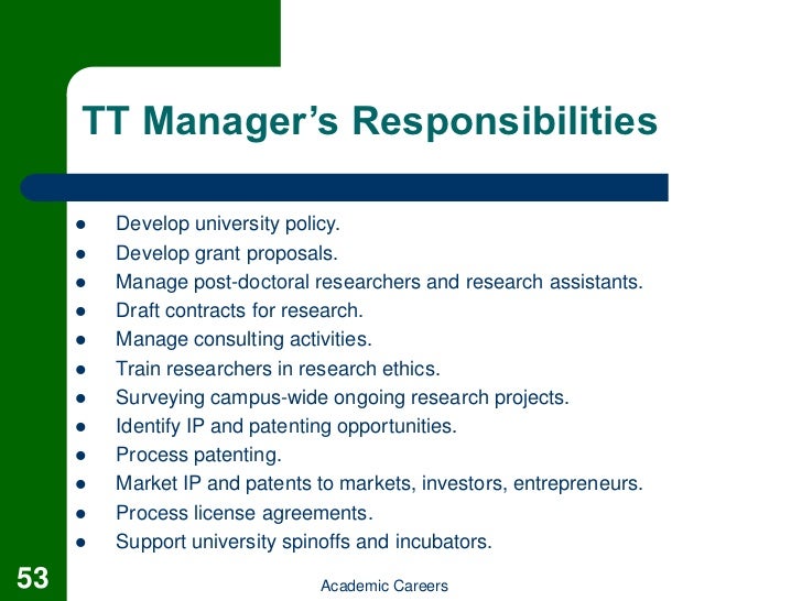 Intellectual Property Manager Responsibilities Intellectual Property Manager Responsibilities