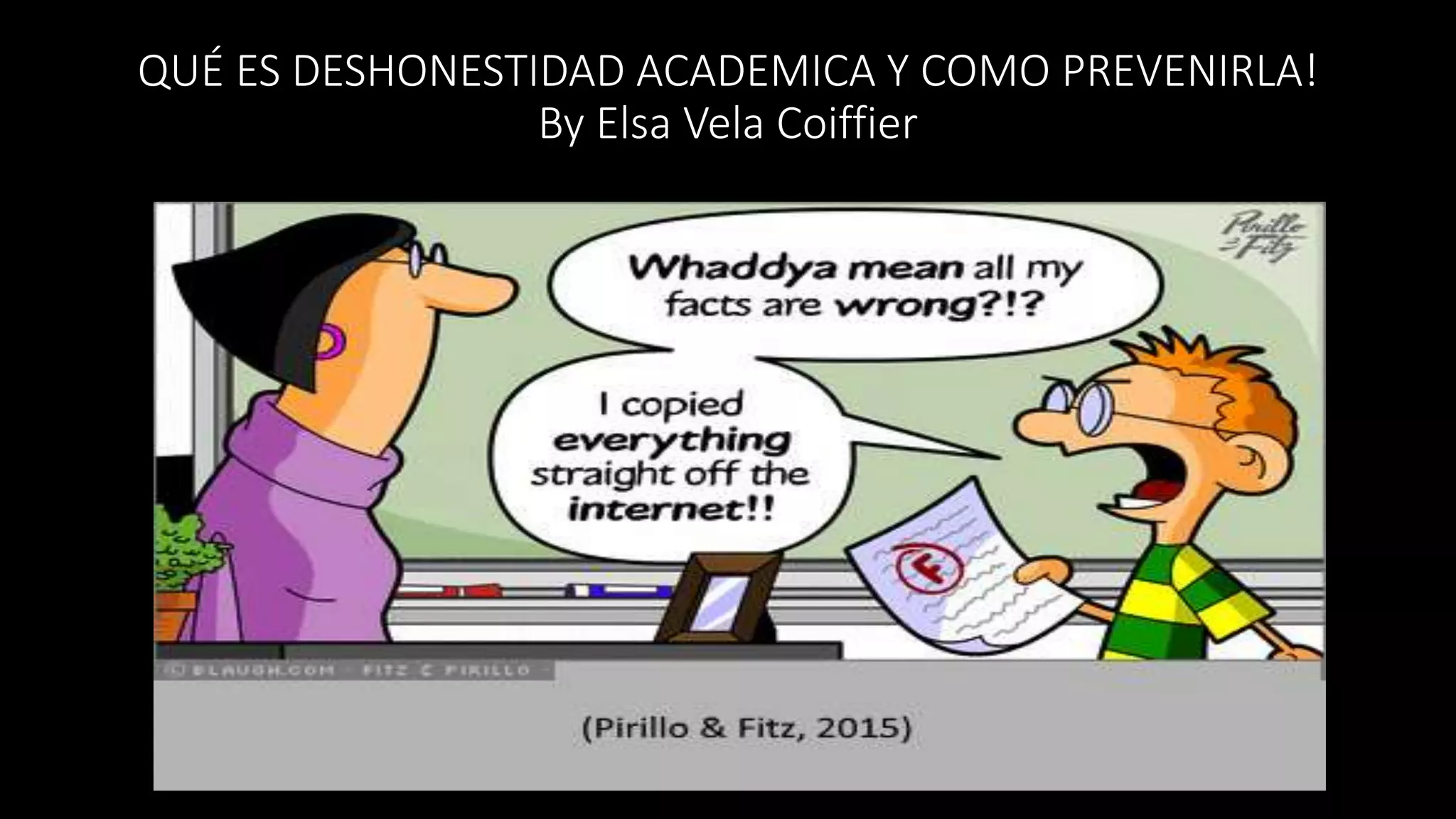 Academic dishonesty presentation español PPT