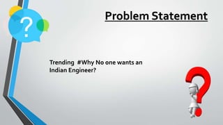 Trending #Why No one wants an
Indian Engineer?
Problem Statement
 