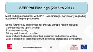 25http://thomaslancaster.co.uk
SEEPPAI Findings (2016 to 2017)
Most findings consistent with IPPHEAE findings, particularl...