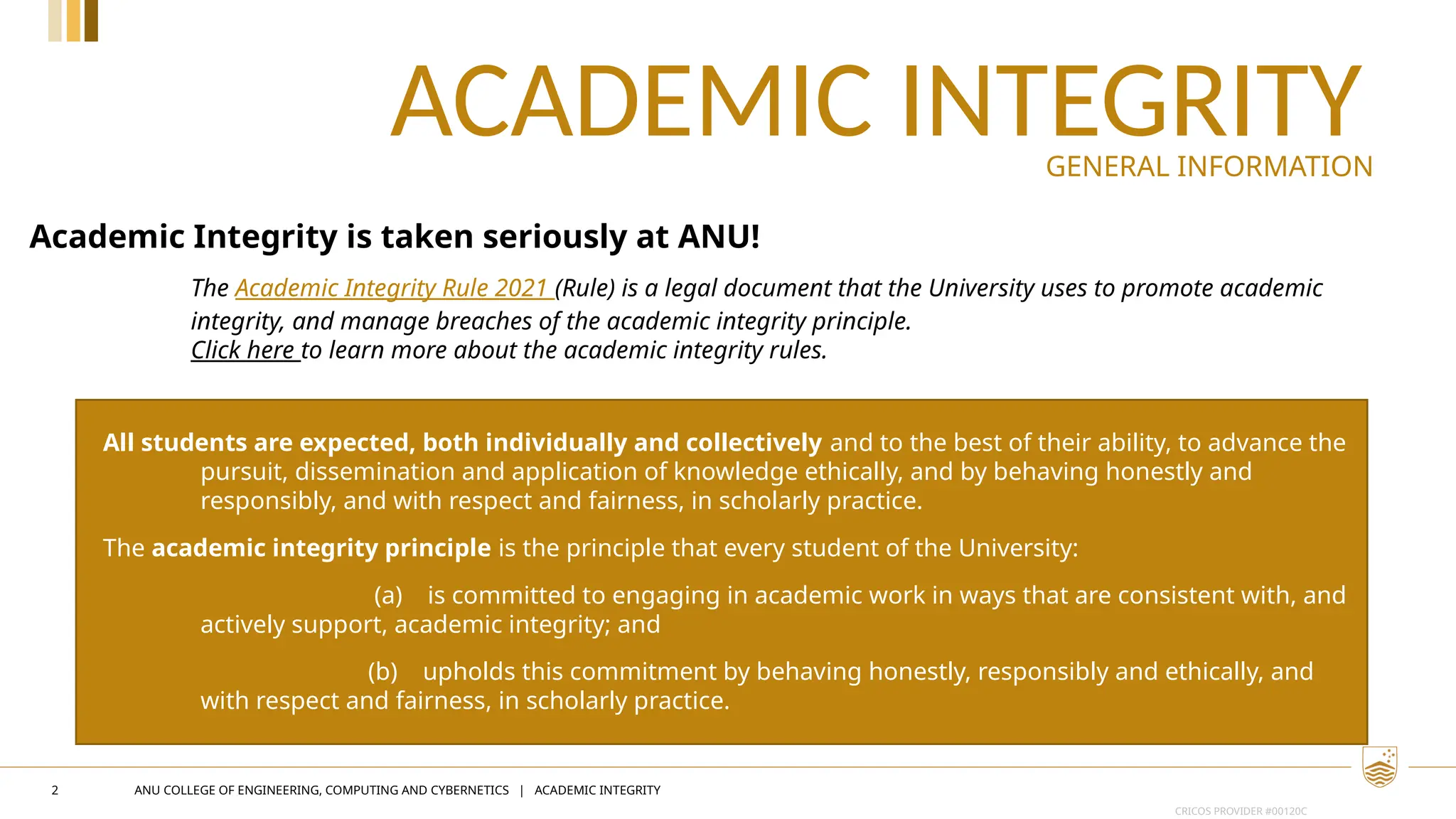 Academic integrity refers to the ethical principles | PPTX