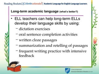 Academic Language for English language learners | PPT