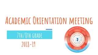 Academic Orientation meeting
7th/8th grade
2018-19
 