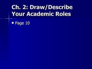 Ch. 2: Draw/Describe Your Academic Roles Page 10 