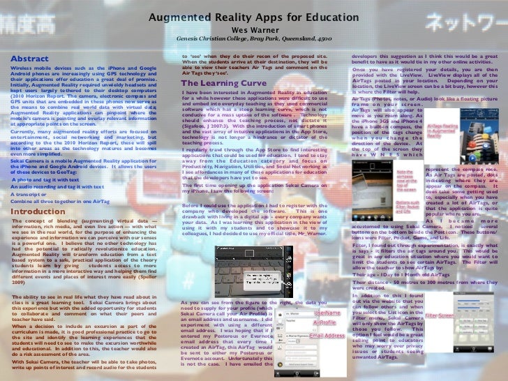 Augmented Reality Apps for Education