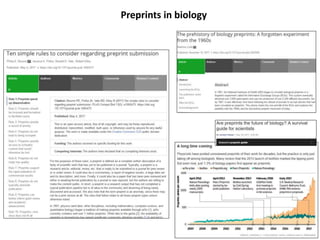 Preprints in biology
 