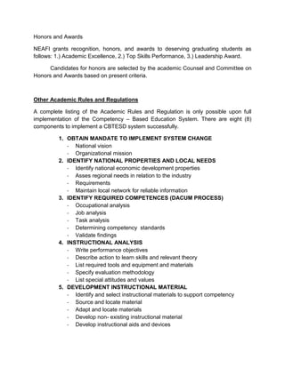Academic rules for TESDA Programs | PDF