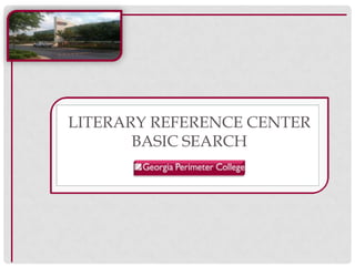 Literary Reference CenterBasic search 