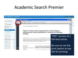 Academic Search Premier




                 “PDF” version of a
                 full-text article.

                 Be sure to use the
                 print option at top-
                 left for printing.
 
