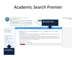 Academic Search Premier

                        Results list…




Limiters
 
