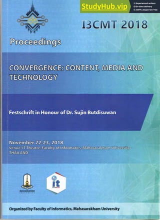 '
l
i
jFestschrift in Honour of Dr. Sujin Butdisuwan
~
Organized by Faculty of Informatics, Mahasarakham University
 