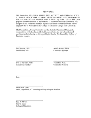 Academic stress test anxiety and performance in a chinese high | PDF