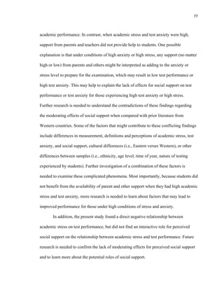 Academic stress test anxiety and performance in a chinese high | PDF