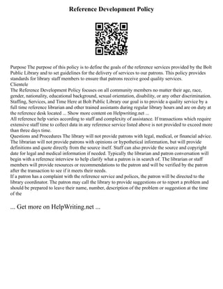 Reference Policy Statement Example Academic Summary Template. Example Formal | PDF