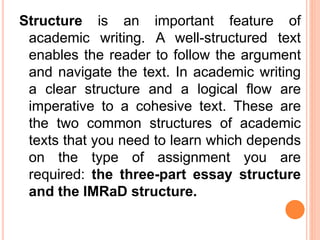 ACADEMIC TEXT STRUCTURES.pptx | Science
