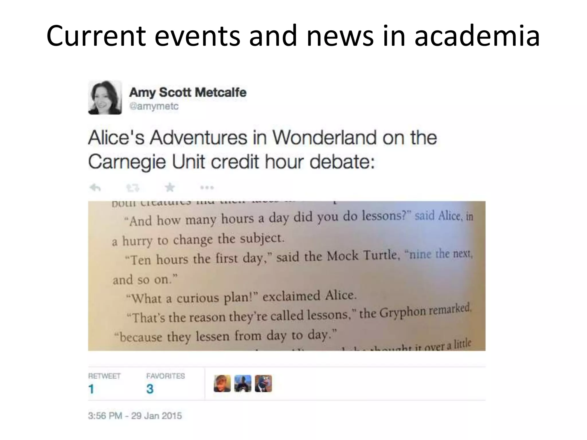 Current events and news in academia
 