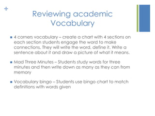 Academic vocab assessments
